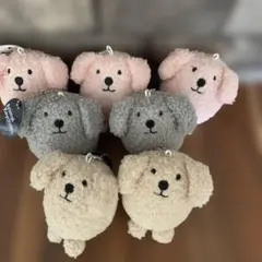 美品【Animal Keychain】キーチェーンふわふわドッグ　7個