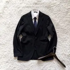 <美品>LARDINI ブラック ウール ジャケット サイズ46