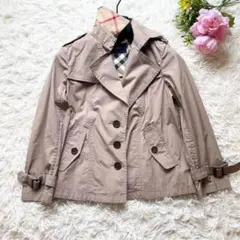 【美品】バーバリーロンドン　ノバチェック　ショートジャケット　ベージュ　ベルト