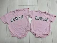 バースデイ　EDWIN 半袖ロンパース　ピンク　2点セット