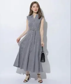 アプワイザーリッシェ　洗える　パール　ワンピースギンガムチェック