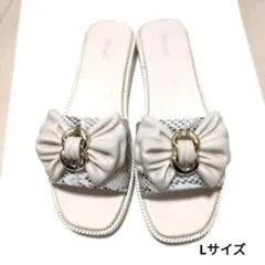 2PINK　リボンサンダル　Lサイズ