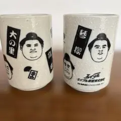 相撲力士デザイン 湯飲み 2個セット(未使用) 大の里、琴桜、高安、宇良
