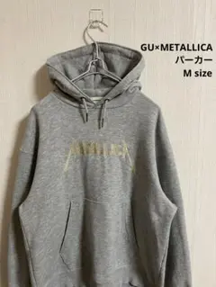 GU×METALLICA ジーユー×メタリカ　パーカー　刺繍ロゴ　グレー　廃盤