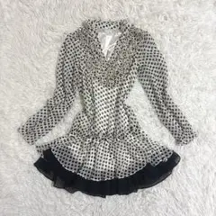 00s Y2K 森ガール　ドット柄　シフォン　ワンピース　チュニック　フェアリー