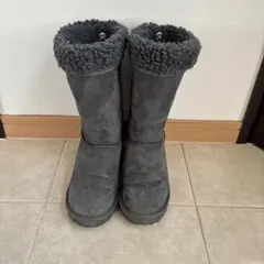 VANSグレー ファー付きロングブーツ