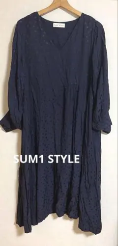SUM1 STYLE ドット柄段違いフレアワンピース フレアマキシワンピース
