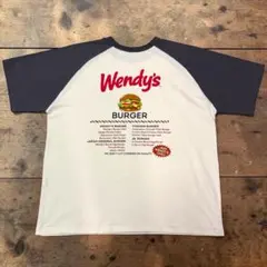 Wendy’s ロゴTシャツ ラグラン バックプリント 古着