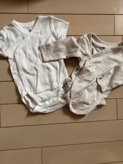 ベビー肌着 2点セット ホワイト ベージュ　新品未使用