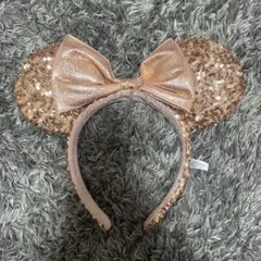 ミニーマウス風ローズゴールドカチューシャ