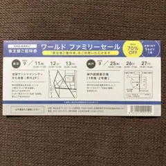 【匿名即配】ワールドファミリーセール　ご招待券のサムネイル