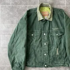 ITALY製 vintage DIESEL 襟レザー デニムジャケット 短丈