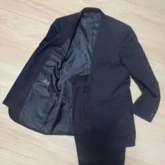 スーツセレクト ウール100% 黒 A7 スーツ セットアップ 大きいサイズ