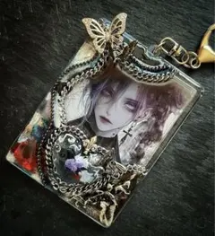 トレカキーホルダー デコ / マルチカラー / 蝶 y2k 薔薇　ハート