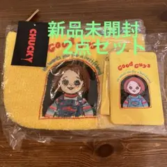 チャイルドプレイ　チャッキー　サガラ刺繍ポーチ　リール付きパスケース　セット