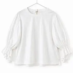 DOUBLE STANDARD CLOTHING ブラウス 袖フリル　38のサムネイル