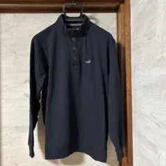 クロコダイル　黒　ハーフジップ トレーナー