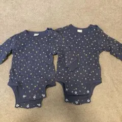 petit main 長袖ロンパース2枚　80cm 双子