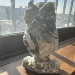 8-30フクロウの石製置物13センチくらい