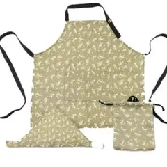 ★３点セット 新品 子供 エプロン 恐竜 三角巾 キッズエプロン 恐竜柄2004