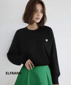 ELFRANK エルフランク 長袖 薄地 ニット セーター ブラックのサムネイル