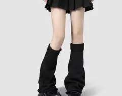 黒 ニット レッグウォーマー