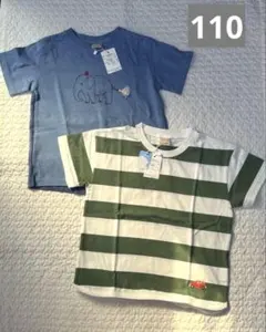 新品タグ付きpetit main 男の子半袖Tシャツ110cm2枚まとめ売り