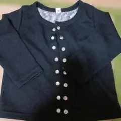 ブラック ボタン付きカーディガン 95cm　フォーマル