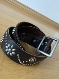 希少 HTC オーバーレイピーナッツスタッズベルト ブラックレザー