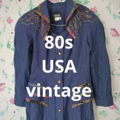 80's希少USA ヴィンテージデニムスカート　カリフォルニアインペリアル個性的