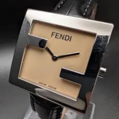 FENDI フェンディ 4000L ズッカフェイス　電池交換済 電池交換済み】FENDI フェンディ 腕時計 ベージュ 4000L ズッカ柄