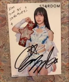 女子プロレス スターダム 直筆サイン入りポート 天咲光由 AZM 02line