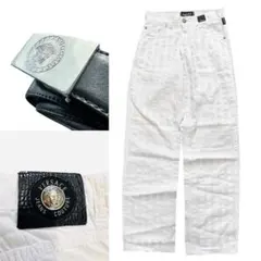 2点セット！人気！Versace ヴェルサーチ W30 ホワイトパンツ&ベルトのサムネイル