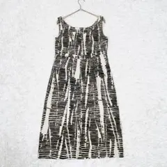 エス マックスマーラ s12 ノースリーブ ワンピース 総柄 コットン×シルク混