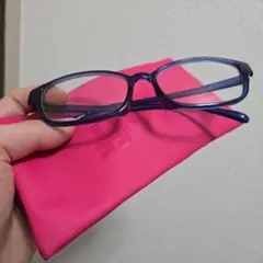 伊達メガネ セット Zoff ピンク メガネケース