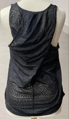 easyoga 透かし模様タンクトップ　黒