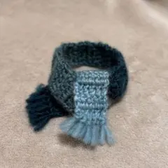 ぬいぐるみ用フリンジ付き手編みマフラー(グラデーション⑨)