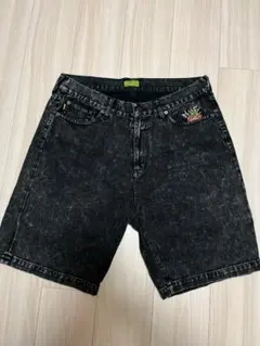 HUF ブラックデニムショートパンツ 34