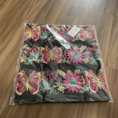 刺繍デザイン トートバッグ 黒