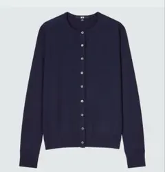 UNIQLO エクストラファインメリノクルーネックカーディガン ネイビー XL