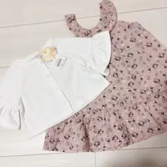 新品　アプレレクール　女の子　花柄ワンピースとボレロ風カーディガン 2点　90のサムネイル