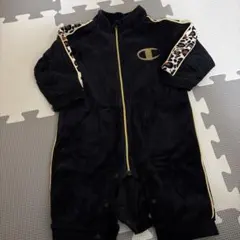 Champion ブラックロンパース ヒョウ柄 80cm