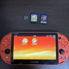 オレンジ PS Vita PCH-2000 本体 32GB メモリーカード付き