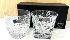 K379 未使用品 BOHEMIA カットクリスタルロックグラス 2個セット