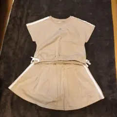 プティマイン　ベージュ セットアップ Tシャツ スカート　ハート