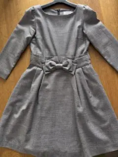 アナトリエ　グレーのチェック柄ワンピース