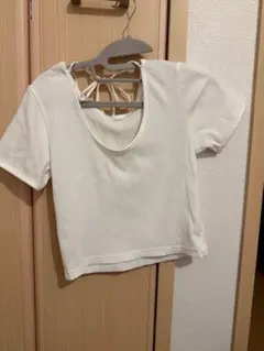 GU バックオープンリブミニT オフホワイト S