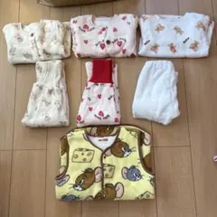 少し厚手のフリースパジャマ？100サイズ女の子＆ベストの4点セット＆おまけ肌着。