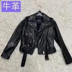 極美品DIESEL ブラック レザーライダースジャケット
