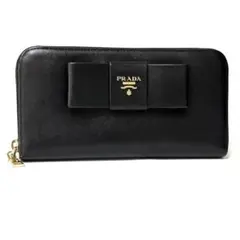 PRADA プラダ　長財布　ラウンドファスナー　リボン　サフィアーノレザーのサムネイル